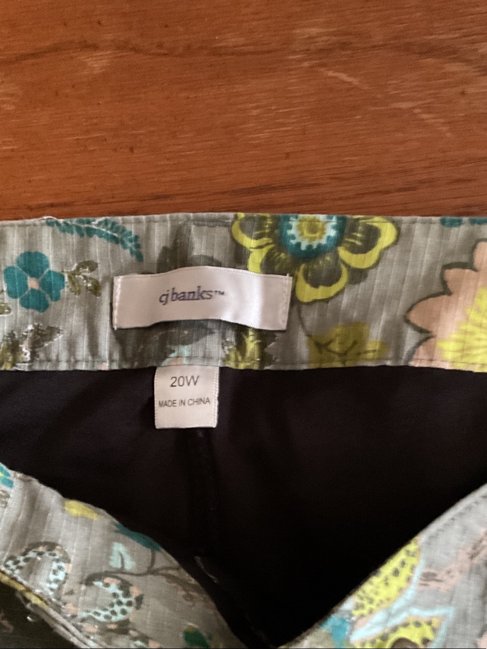 CJ Banks Floral Print Skort in Green, Yellow, Teal - Picture 2 of 3